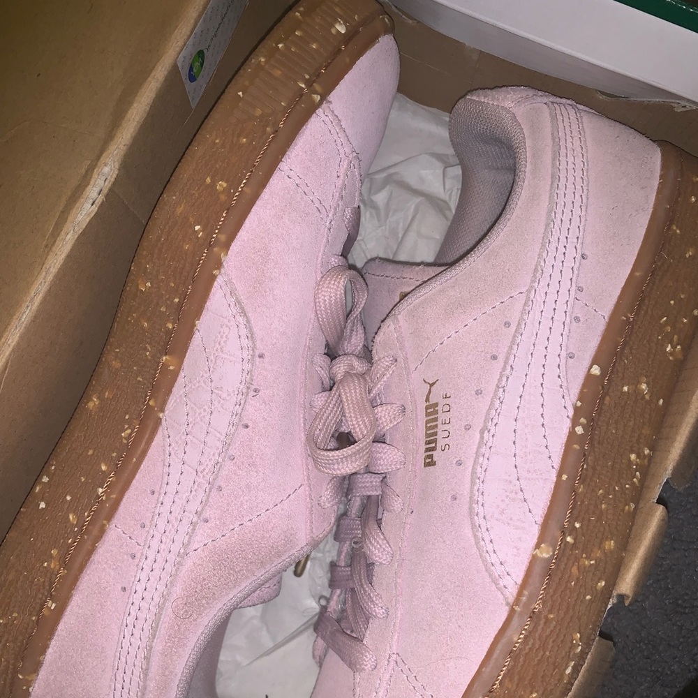 Puma suede classic pink and gold